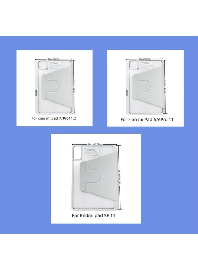 Light Blue Case For XiaoMi Pad6 Pro 11 2 2023 Tablet With 360 Rotation Transparent Hard Shell - Image 2